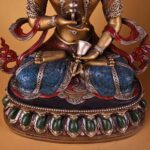 Non-Duality Wisdom-Compassion Vajrasattva Buddha Holding Vajra & Bell on Double Lotus Throne, Hand-Chiseled Gilded Collectible Grade Himalayan Art Statue - Image 3