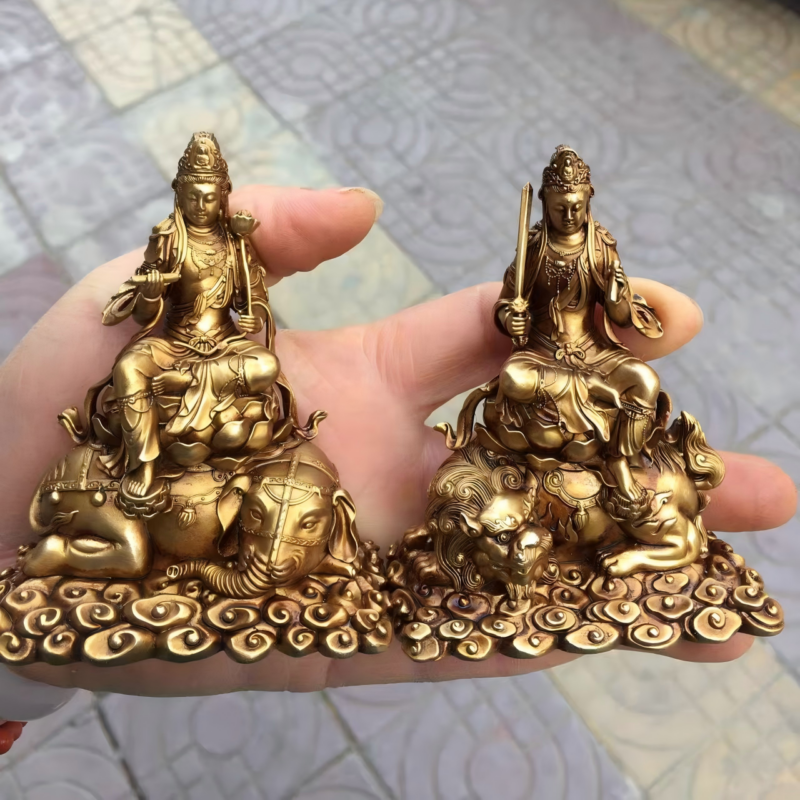 miniature statues of Manjushri and Samantabhadra