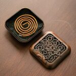 Plum censer includes one fireproof mat, works for coil, stick & cone incense
