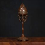 Archaistic Bronze Boshan Censer on Tall Bamboo Stem with Triple Dragon Brackets