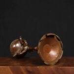 Archaistic Bronze Boshan Censer on Tall Bamboo Stem with Triple Dragon Brackets - Image 4