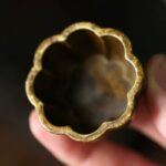 Vintage Mini Bronze Censer in Lotus Petal Form with Distressed Finish, Complete Incense Stick Set - Image 4